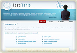Návrh úvodní stránky testmanie
